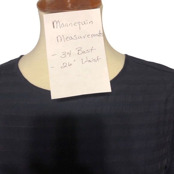 Loft Semi Sheer Navy Blouse Top Sz XS Oversized NWT V Neck Back Elastic Band Hem - Picture 12 of 12